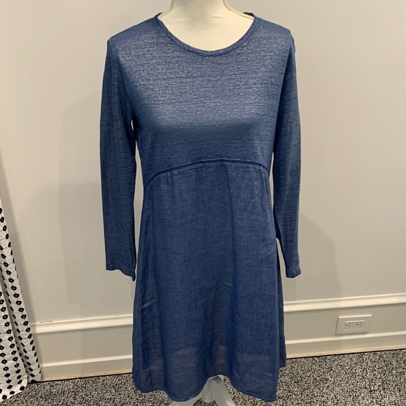120% Lino Dresses & Skirts - 120% Lino Blue Long-Sleeve A-Line Women’s Dress. Never worn
